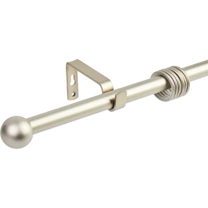 Карниз однорядный раздвижной шар d19/16 мм 180-360 см металл цвет матовая сталь
