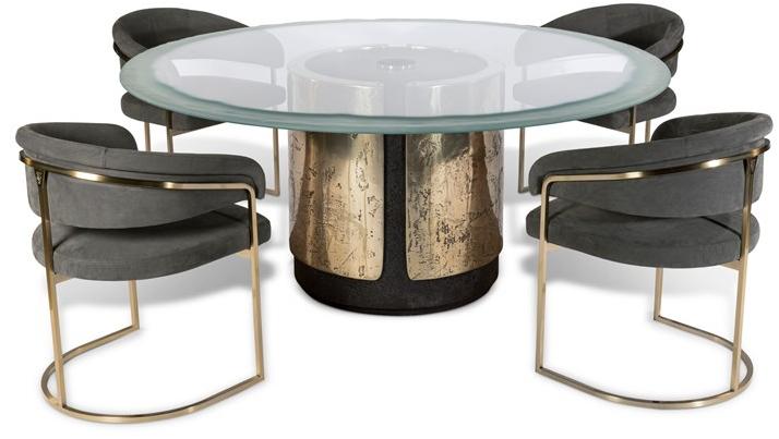 Visionnaire Круглый обеденный стол из пескоструйного стекла sun-id-1512823 - Вид №1