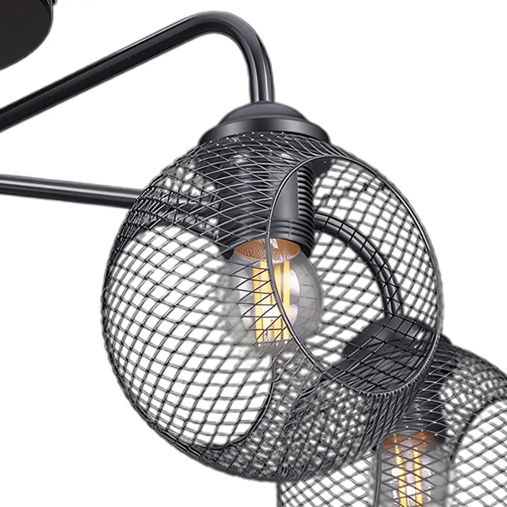 Люстра потолочная Эйр РС21386 5 ламп 15 м² цвет черный РОССВЕТ STLM-2178459 - Вид №4