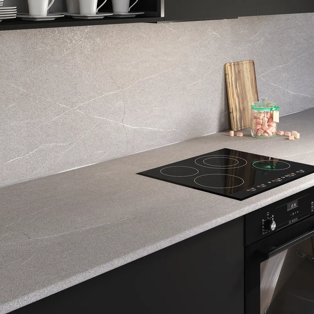 Столешница KONSENSA Гранит серый 80x240x2.5 см ДСП цвет серый 89452050 STLM-2010919 ДСП Постформинг - Вид №6