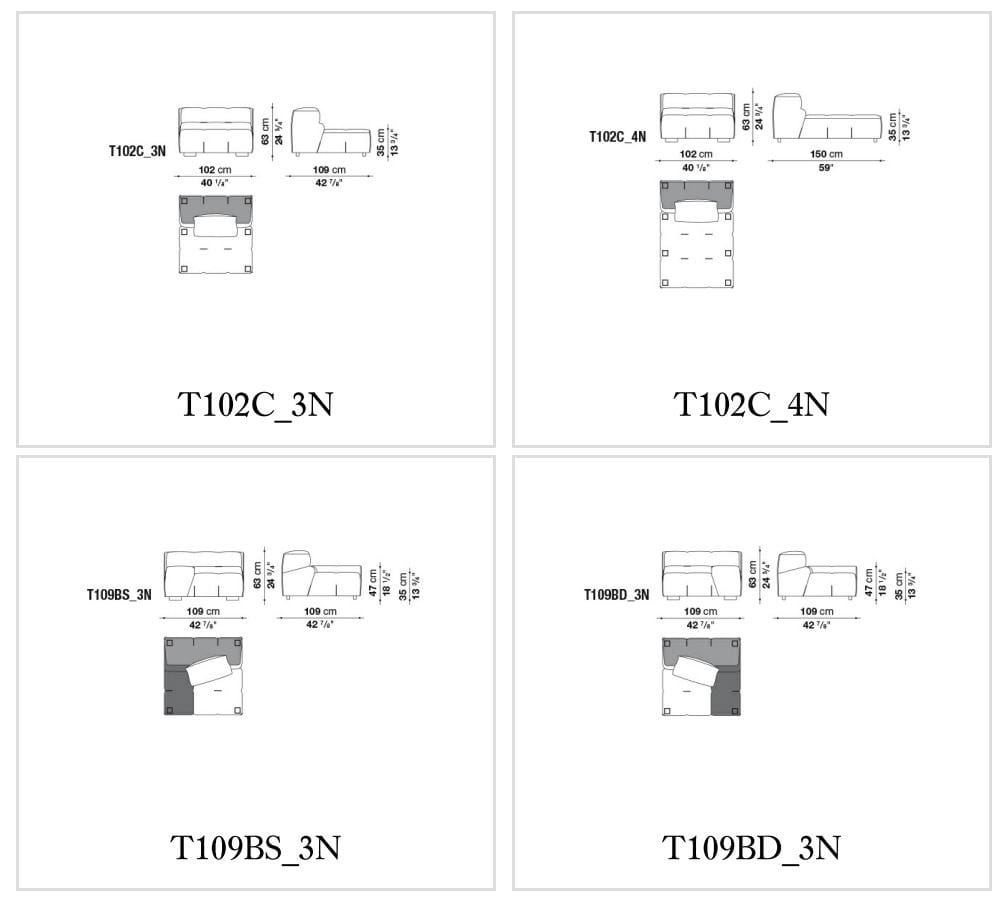Угловой диван из ткани B&B Italia Tufty-Too ARCH-00120031 - Вид №4