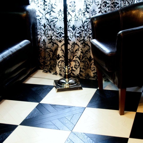 Модульный паркет Marco Ferutti Linea Linea Неро Черный Дуб с брашью (Текстурированная) 405х405 мм 2600600033 - Вид №2