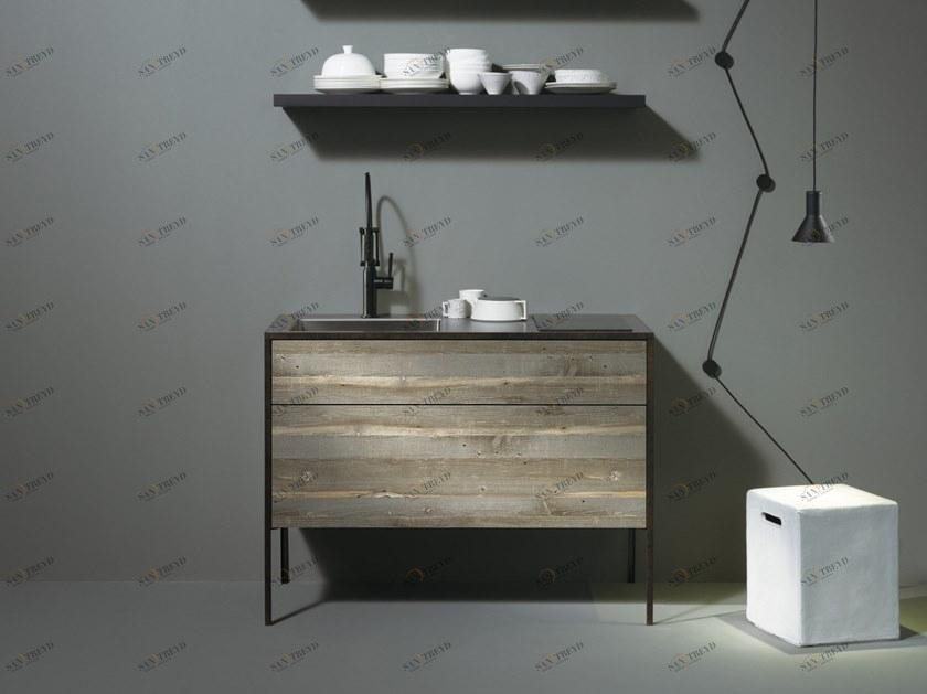 sanwacompany Мини-кухня из дерева без ручек Pattina sun-id-1489879