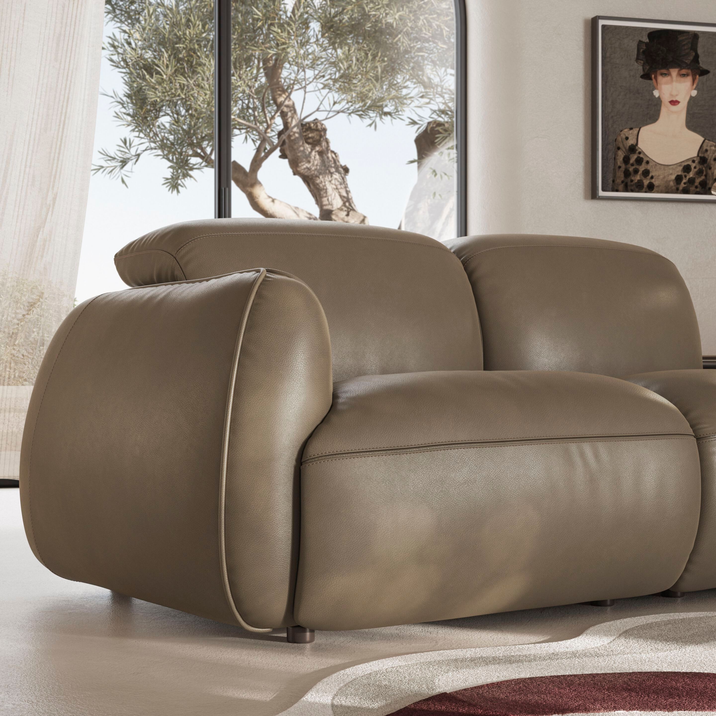 Кожаный угловой диван Natuzzi Italia Mindful ARCH-00136535 - Вид №2