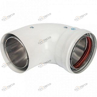 Угол дымохода STOUT DN80 90 градусов, утепленный SCA0080800090