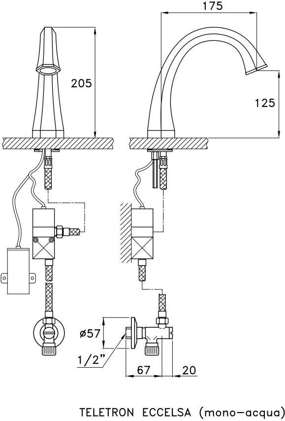 RUBINETTERIE STELLA Смеситель для умывальника с глянцевой поверхностью Teletron sun-id-1450401 - Вид №4
