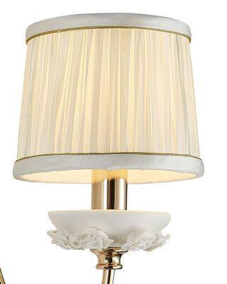 Бра металлическое с абажуром белое "Эрин" 1030/1W-GD-WT LUMIEN HALL ЭРИН 00-3929741 Белый  - Вид №3