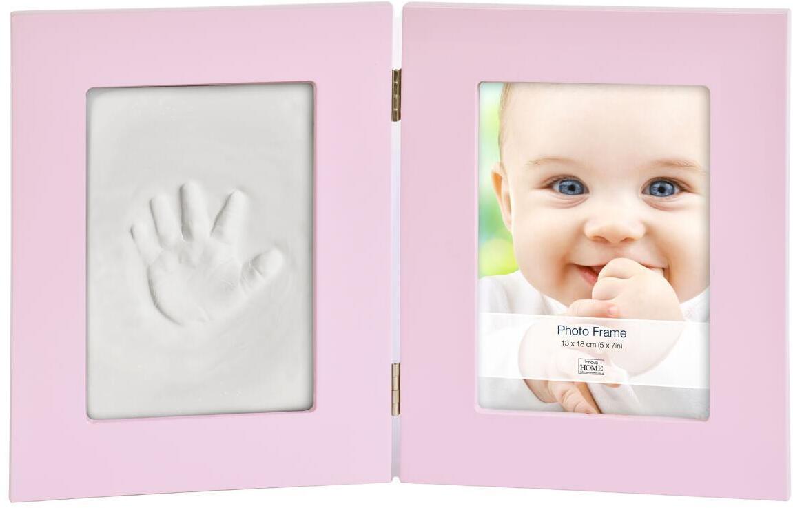 Б0032001 Фоторамка PI07885 Фоторамка 13*18 + набор для лепки Baby Keepsake photo and imprint kit розовая, МДФ Innova