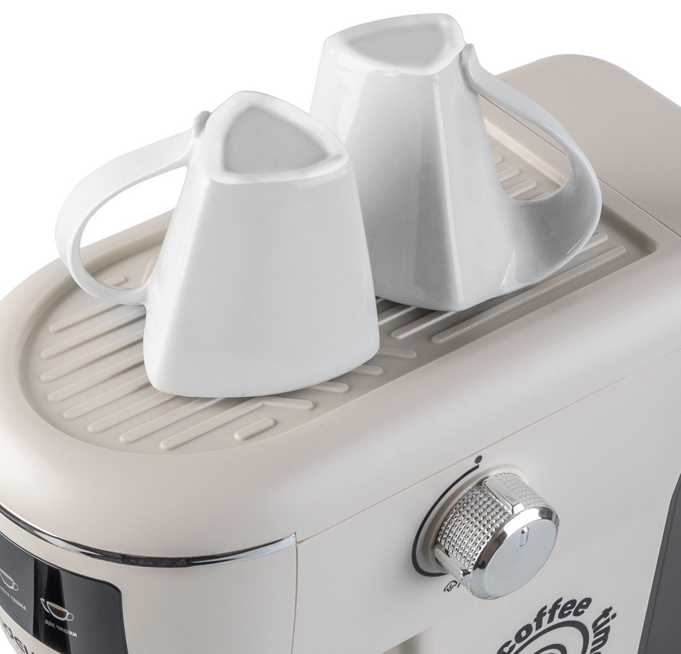 9091969 Кофеварка рожковая Endever Costa-1096 бежевый STDN-0121897 - Вид №3