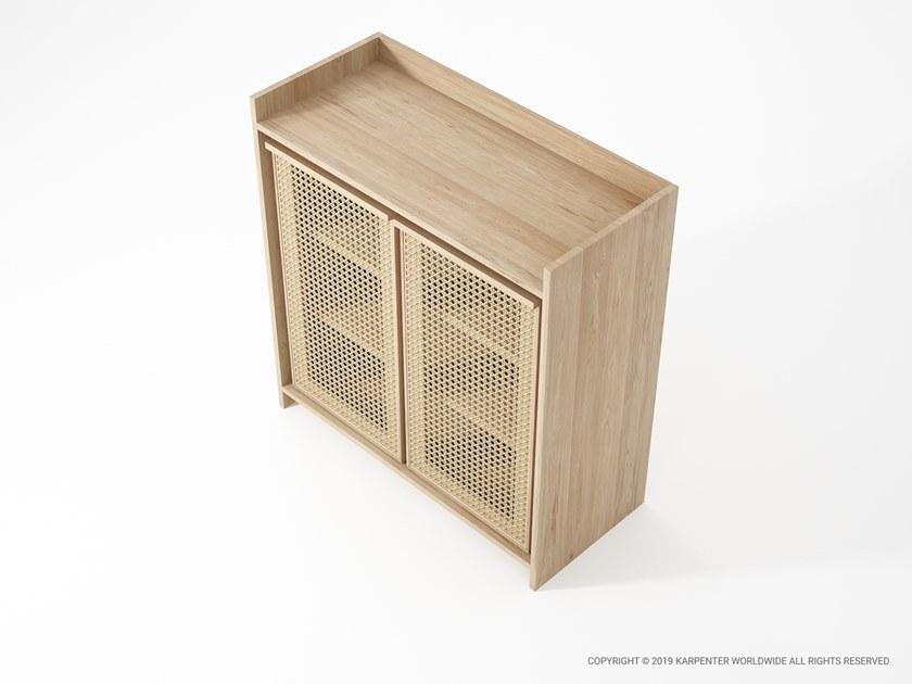 KARPENTER Комод из массива дерева и ротанга с распашными дверцами Roots sun-id-1357623 - Вид №1