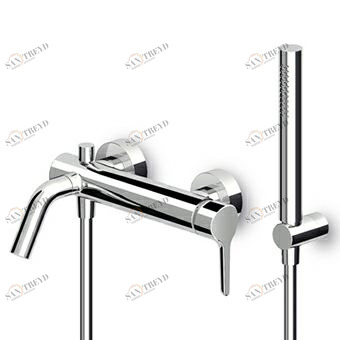 ZMM521 Смеситель ванна-душ внешний однорычажный с переключателем, аэратором, душевым комплектом с ручным душем Z94177. Zucchetti Medameda 