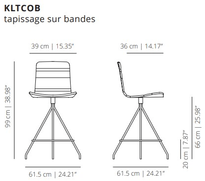 Viccarbe Тканевый поворотный табурет со спинкой Klip sun-id-1420815 - Вид №10