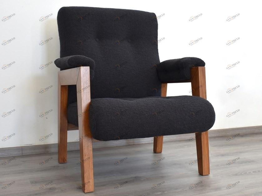 ART CASA Кресло из дерева и ткани с подлокотниками  P-emma 