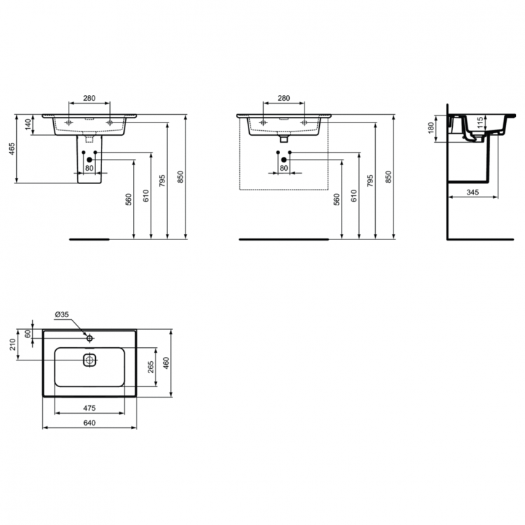 T299101 Раковина 64 см Ideal Standard STRADA II - Вид №18