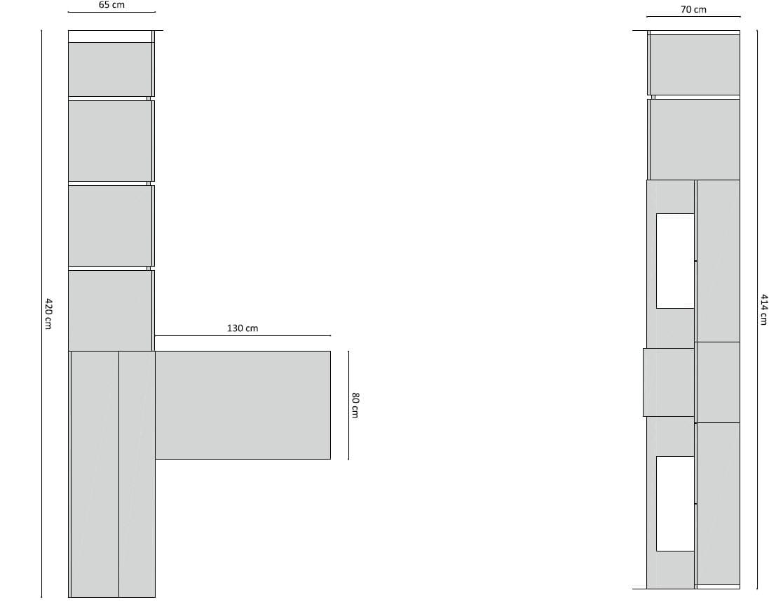 Двусторонняя линейная кухня с консольным столом TM Italia Cucine K6 ARCH-00069327 - Вид №9