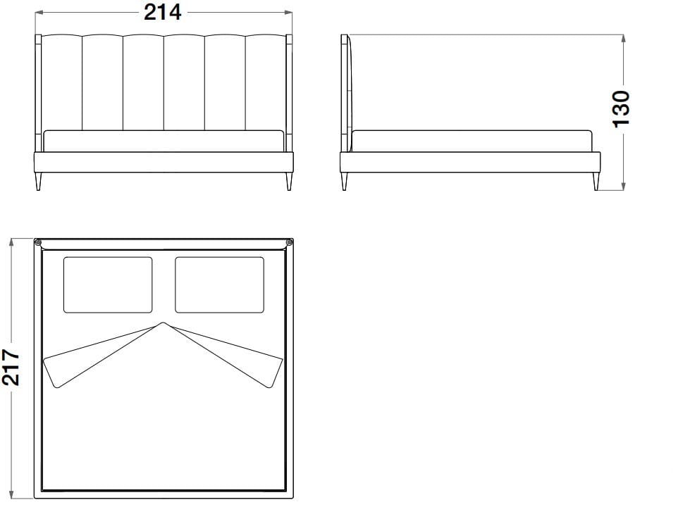 Кровать из нубука с мягким изголовьем CPRN HOMOOD Sesto Senso ARCH-00096565 - Вид №3