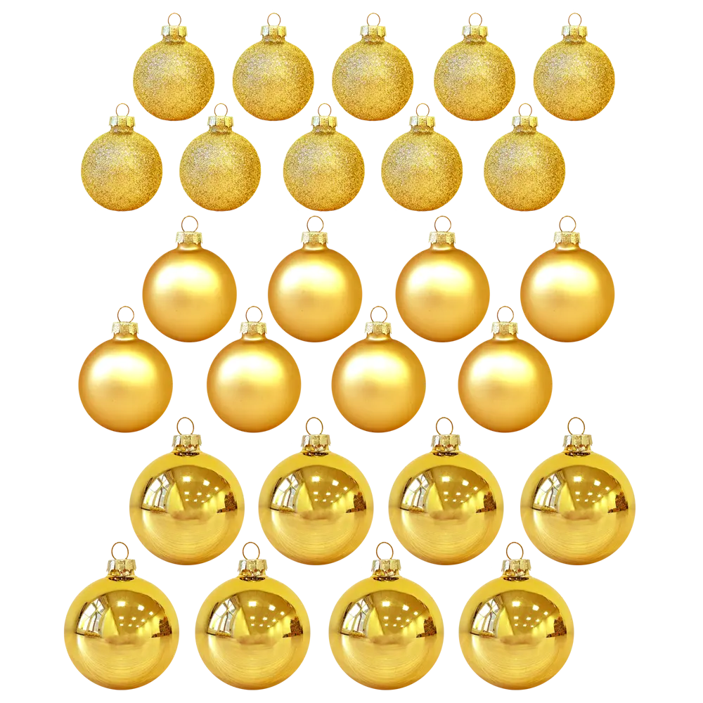 89381647 Набор елочных украшений Подвес ø5 см стекло золотой 26 шт. STLM-1484763 Santreyd  - Вид №4