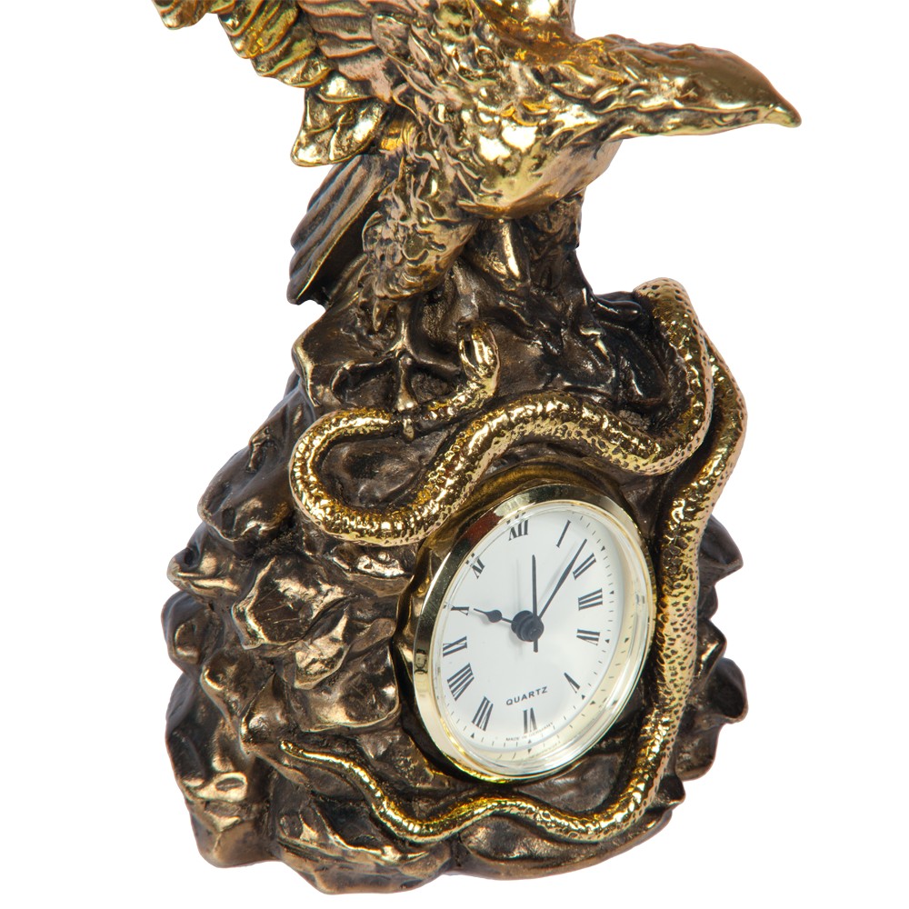 41013 Часы настольные Орел на скале Бронза BOGACHO 4627138242223 - Вид №6