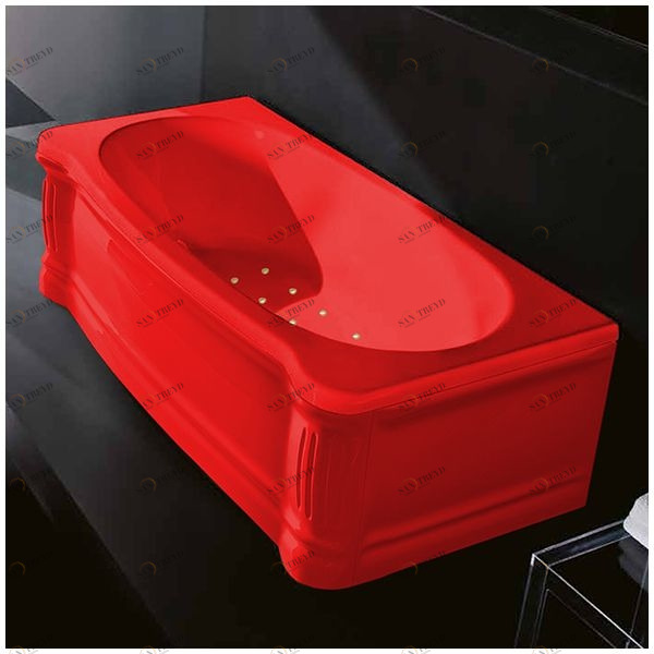 Ванна Gruppo treesse New Classic STA-V677C-SX-K красная с аэромассажем прямоугольная левая  с золотой фурнитурой STAV677CSXKZ