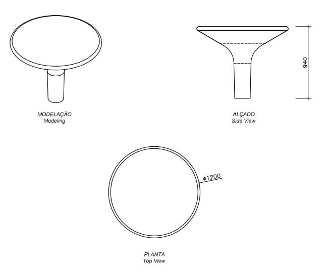 Круглый бетонный стол для общественных мест amop Amoplay ARCH-00033485 - Вид №2