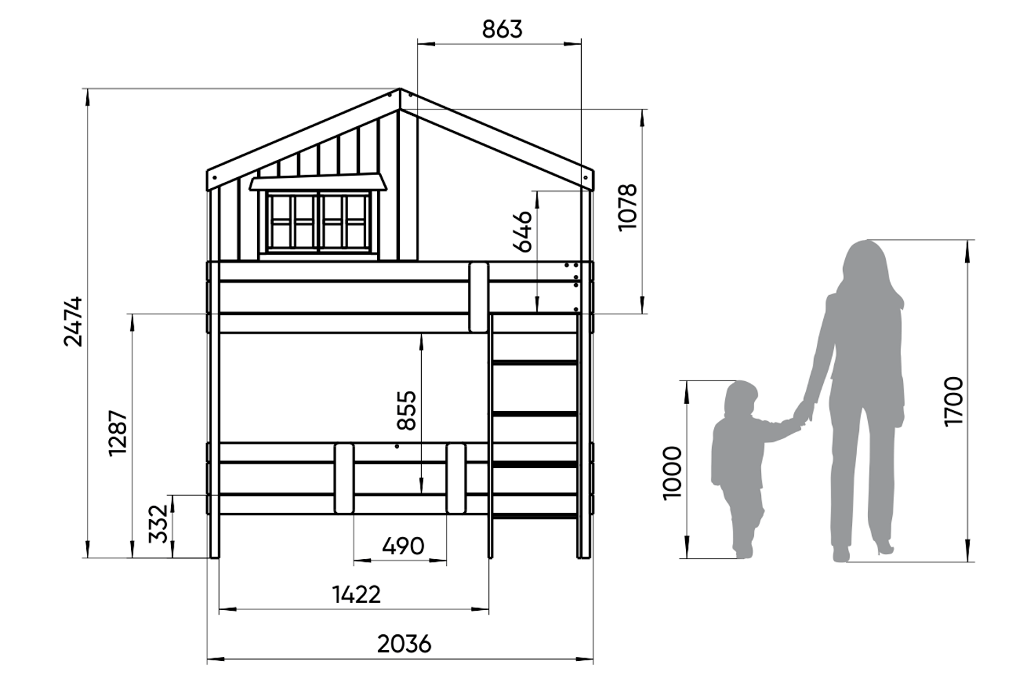 Кровать двухъярусная белая с серым "Шале L" ELLIPSE ELLIPSE HOME 00-3951303 Белый;серый Santreyd  - Вид №3