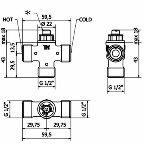 Термостатический смеситель Thermomat TMT12MN NANOMIX ARCH-00075953 - Вид №2