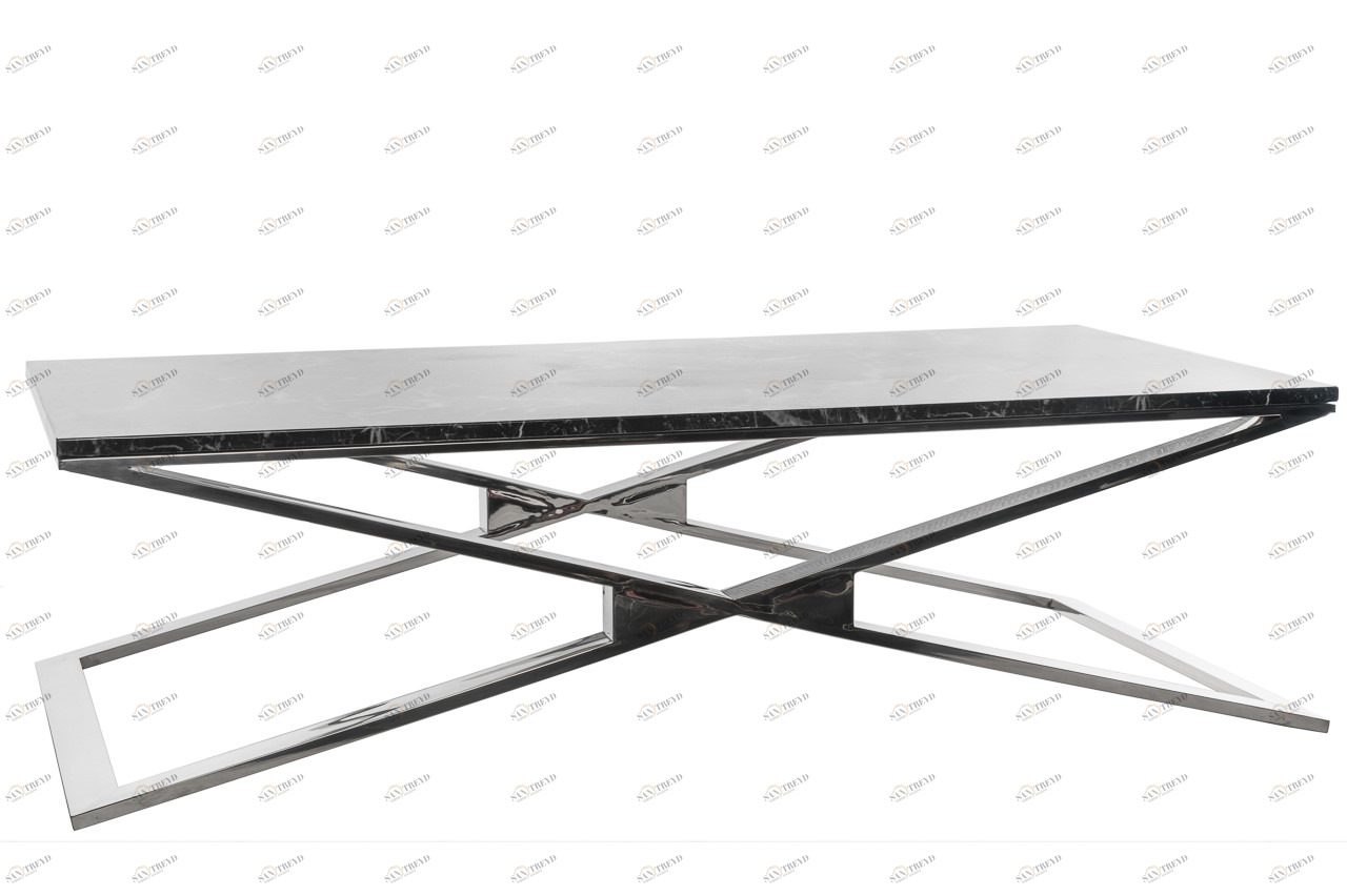 Кофейный столик черный 130 см ДОМАШНЯЯ ОБСТАНОВКА SKY COLLECTION 00-3886316 Хром;черный Santreyd 