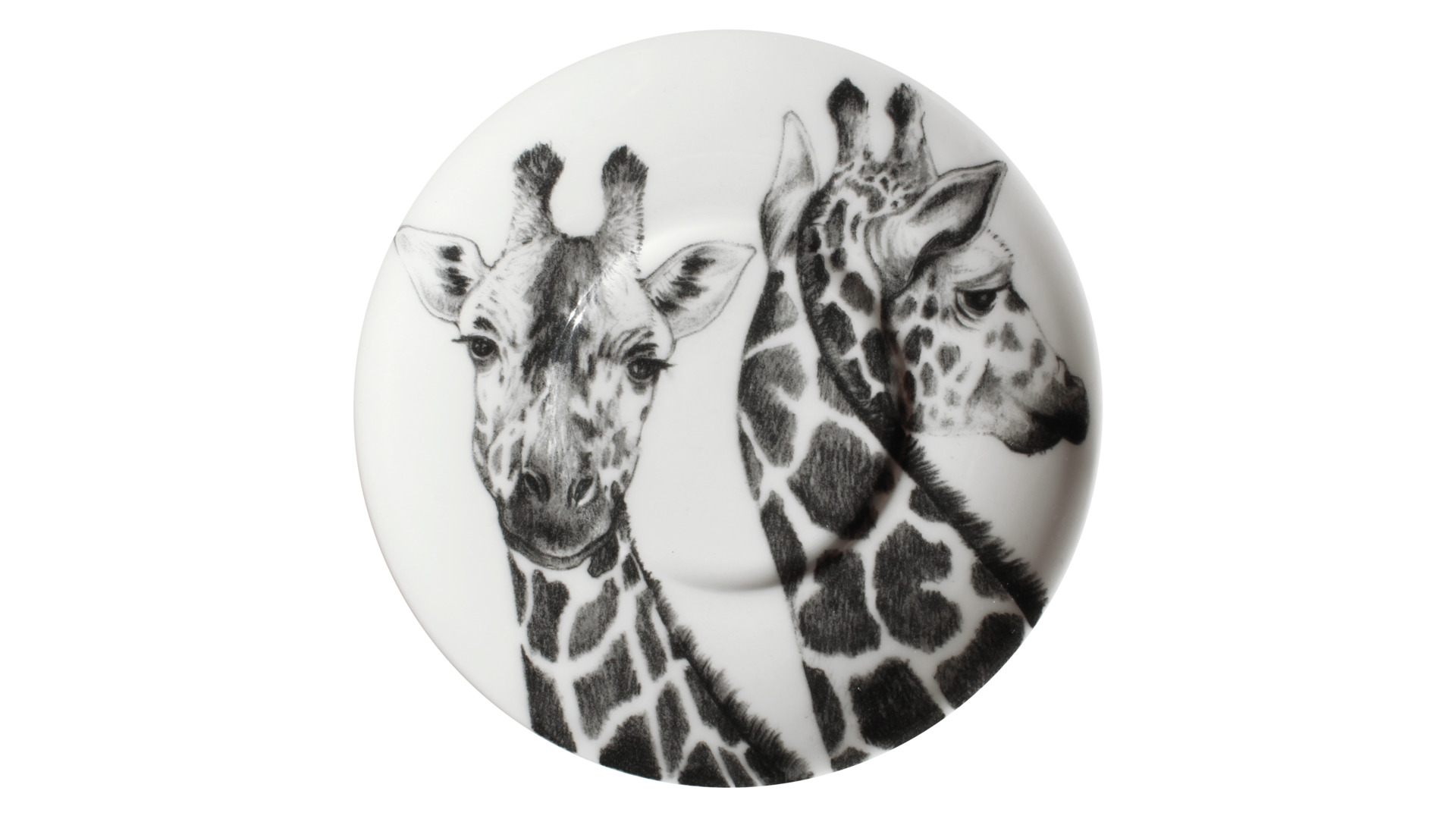 10640814 Taitu Чашка для эспрессо с блюдцем Taitu "Дикий нрав.Жираф" 100мл Фарфор костяной  - Вид №1