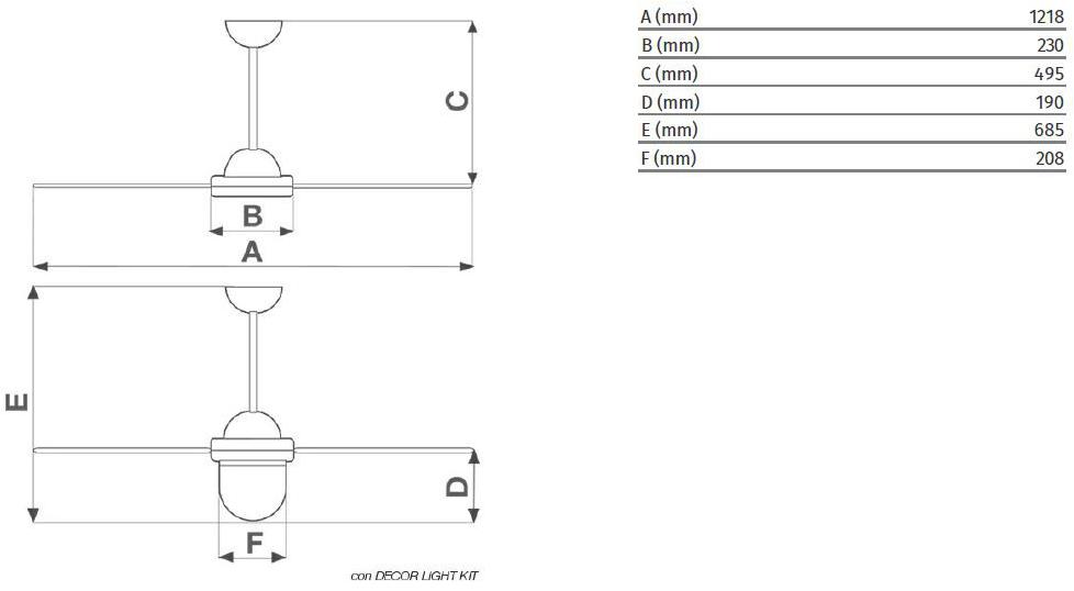 Vortice Потолочный вентилятор со встроенным освещением Nordik design 1s - 1s/l 61101 - Вид №1