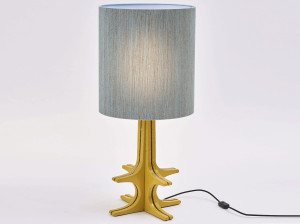 Керамическая и конопляная настольная лампа