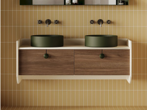 Двойной подвесной умывальник с ящиками