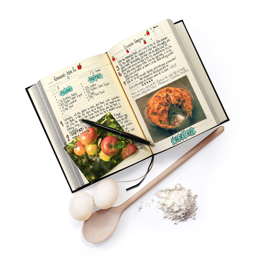 SK MYRECIPES2 Семейная кулинарная книга my family чёрная Suck UK 