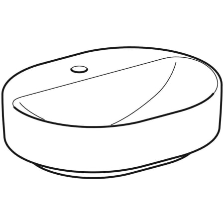500.775.01.2 Накладная раковина Geberit VariForm эллиптической формы, с полкой для отверстия под смеситель Geberit  - Вид №8