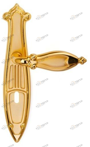 Pasini Ручка из латуни на пластине с накладкой Cleopatra 3360
