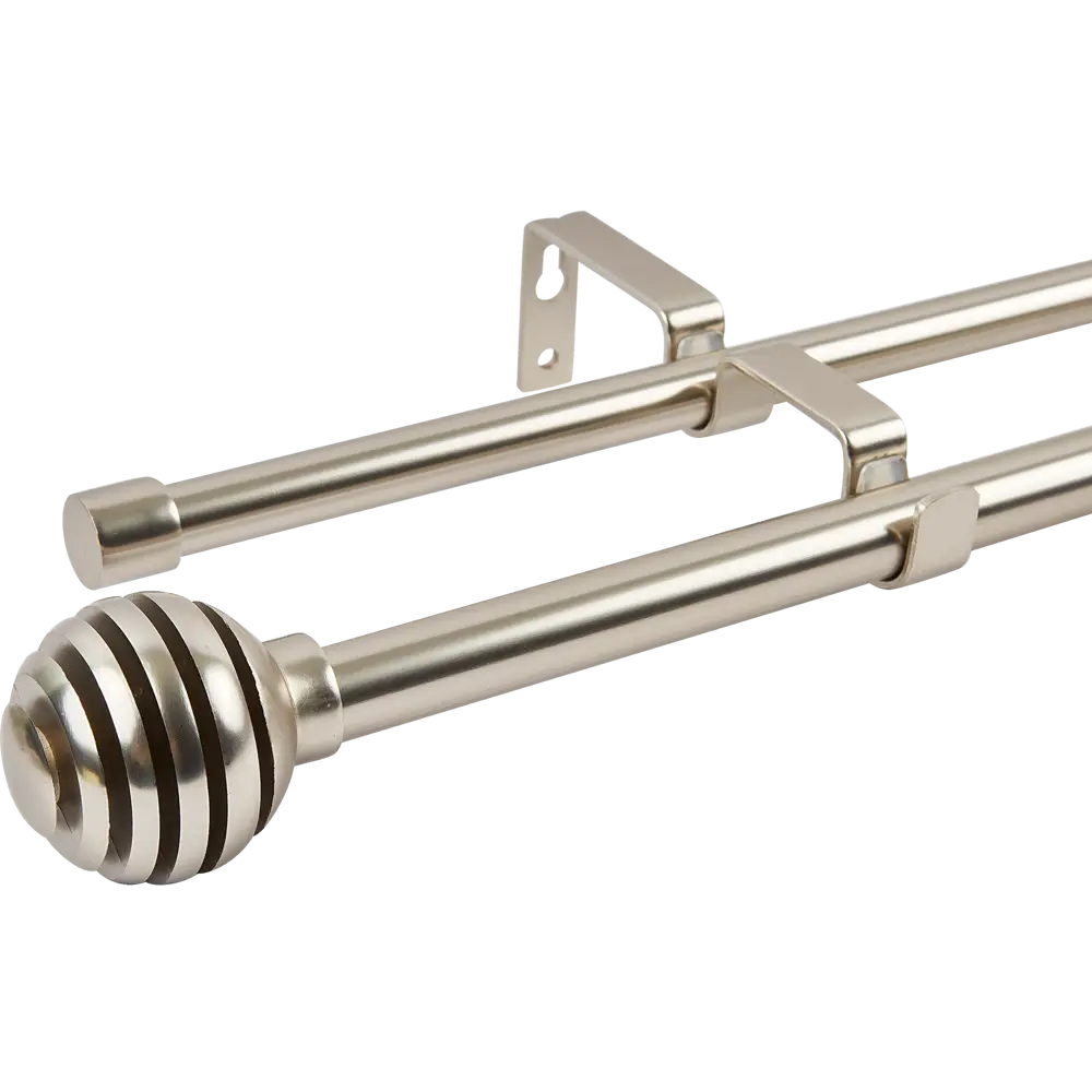 Настенный карниз раздвижной двухрядный Elip d16/19 мм 160-300 см металл цвет никель 89440699 STLM-2134777 Santreyd 