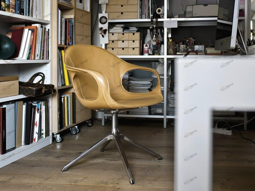 Kristalia 4-спицевое кожаное кресло с подлокотниками Elephant sun-id-1509816