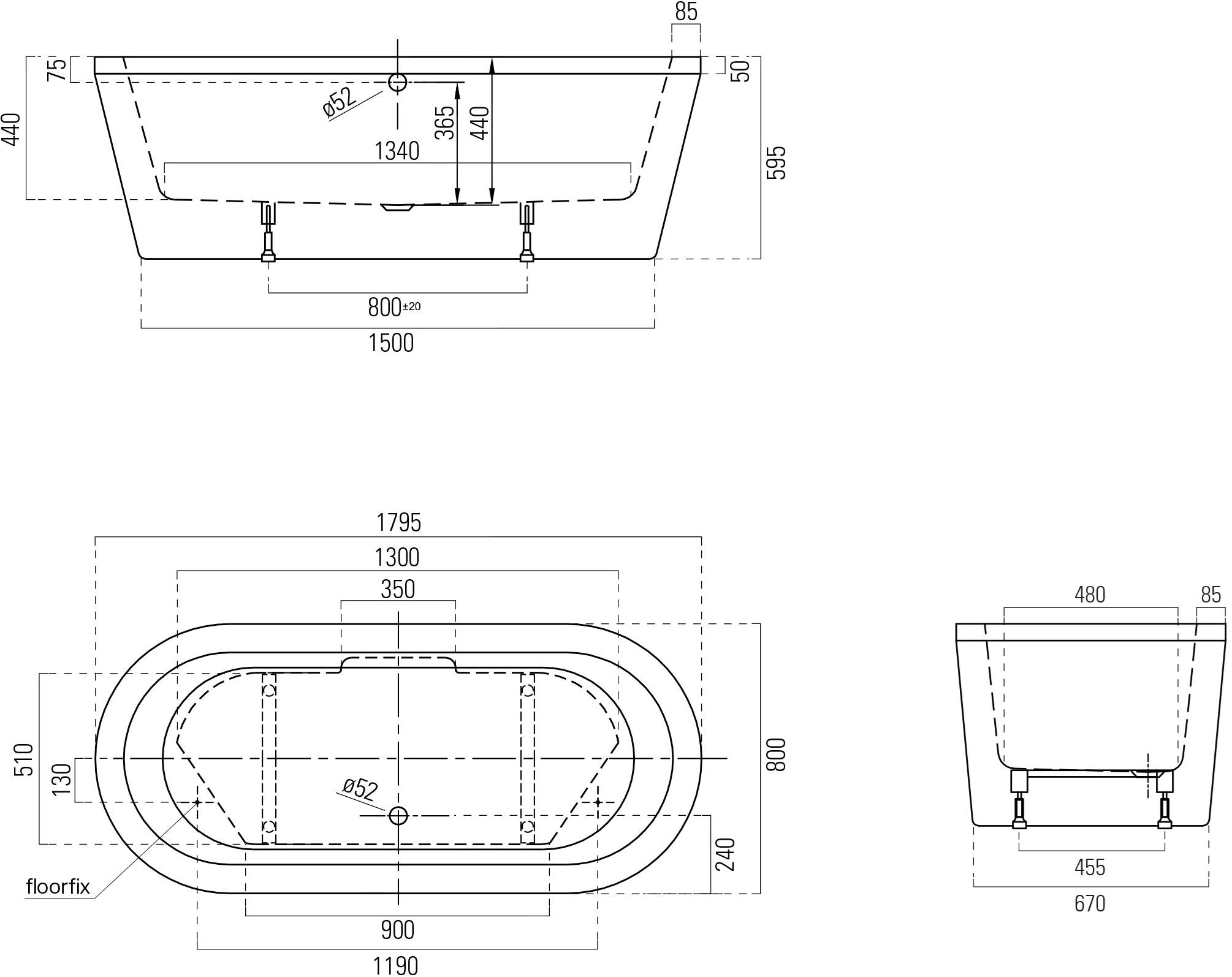 GSI ceramica Отдельностоящая овальная акриловая ванна Kube Vat80 - Вид №3