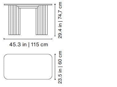 Прямоугольный стол из мрамора и стальной основы RS Barcelona Plec ARCH-00073745 - Вид №3