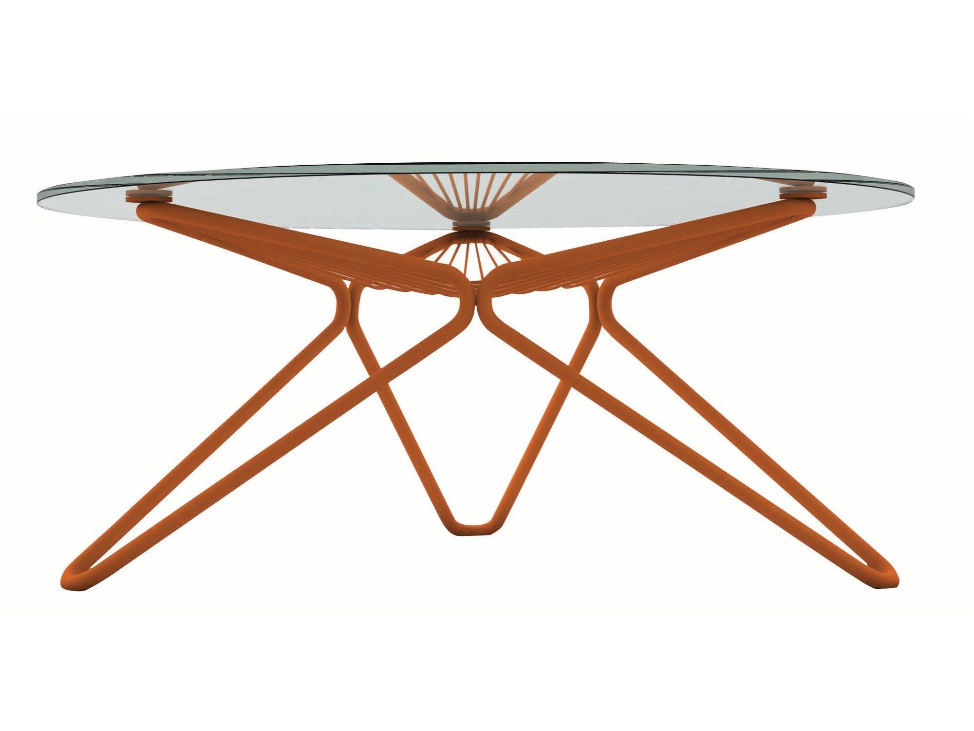 Круглый садовый стол из стали и стекла ROCHE BOBOIS MADAME O ARCH-00016016 - Вид №1