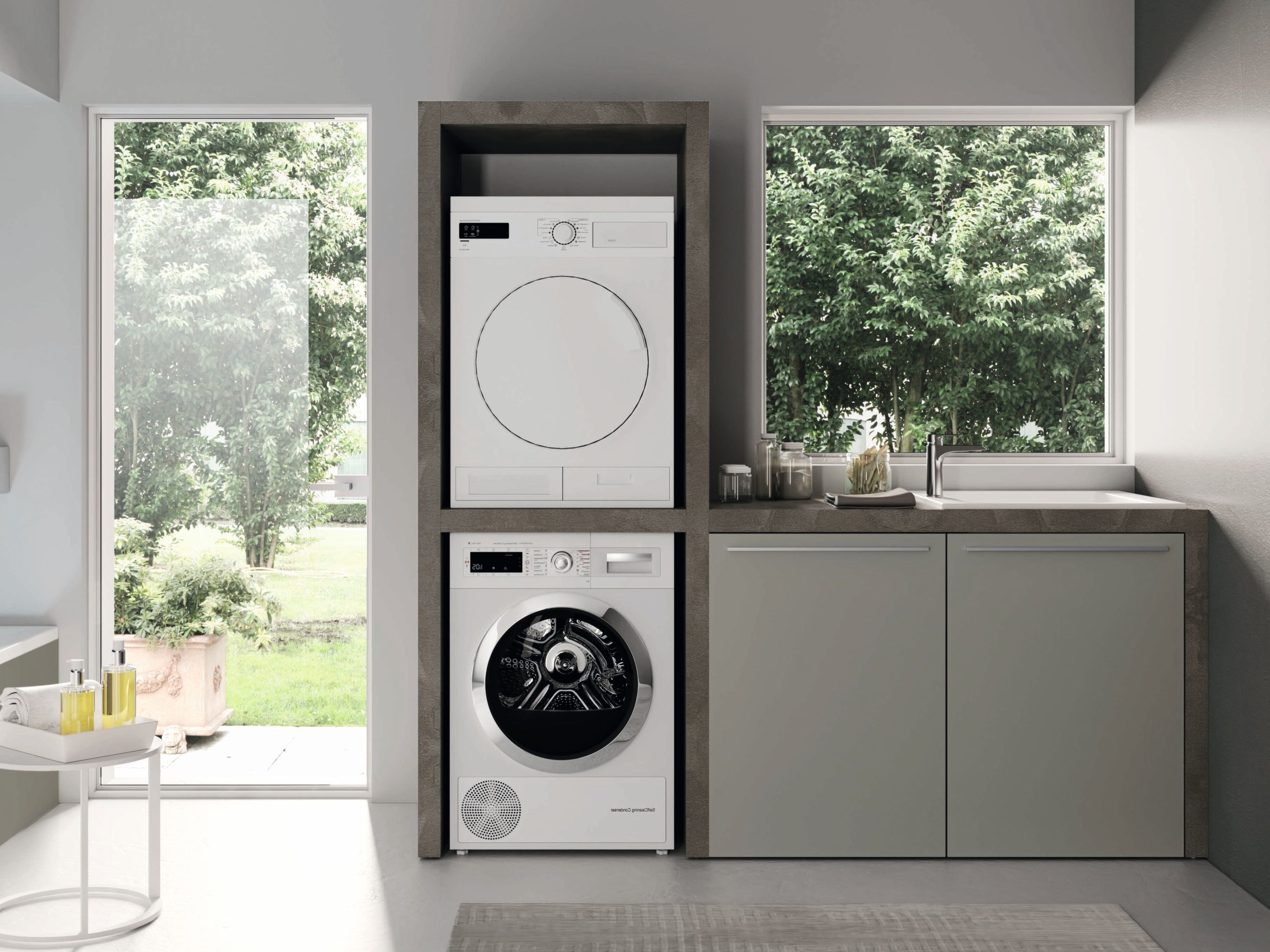 Шкаф для белья с распашными дверцами для стиральной машины Gruppo Geromin магазин ARCH-00130855 - Вид №1