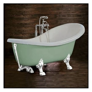 Ванна Akcjum Rectime 170 WR-02-01-KB-A овальная салатовая с белыми ножками