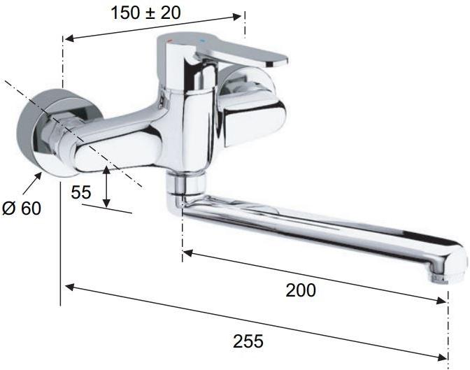 Remer Rubinetterie Смеситель для кухни настенный с поворотным изливом Winner eco We 41 lt8 - Вид №1