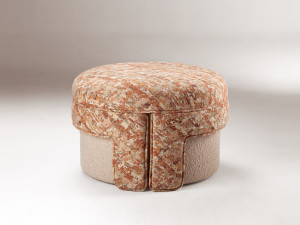 Круглый пуф из ткани