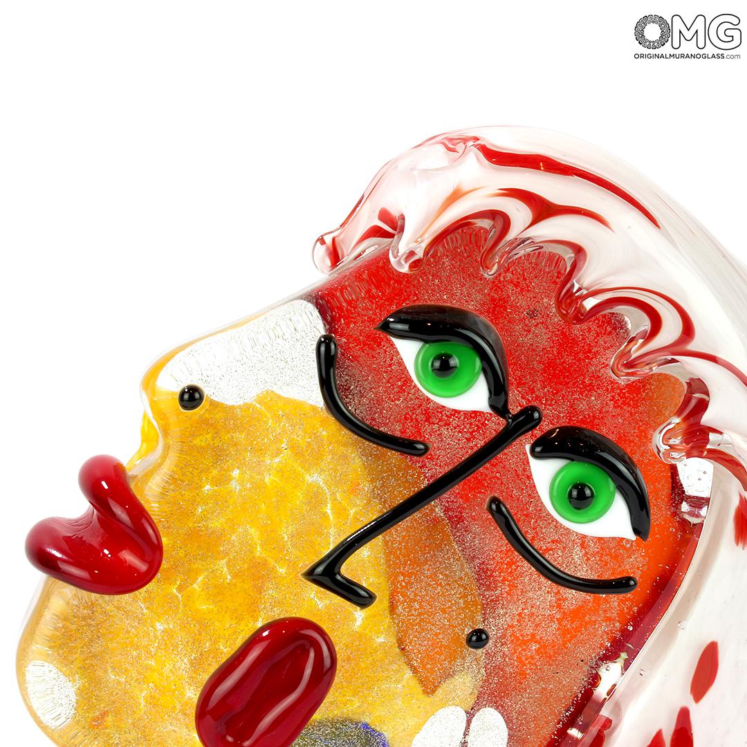 4725 ORIGINALMURANOGLASS Скульптура Голова Женщины - Pop Art - Original Murano Glass OMG 22 см PICASSO - Вид №1