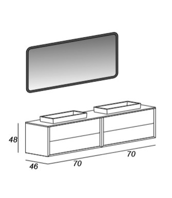 Мебель для ванной CEZARES BELLAGIO 140 Rovere Tabacco - Вид №7