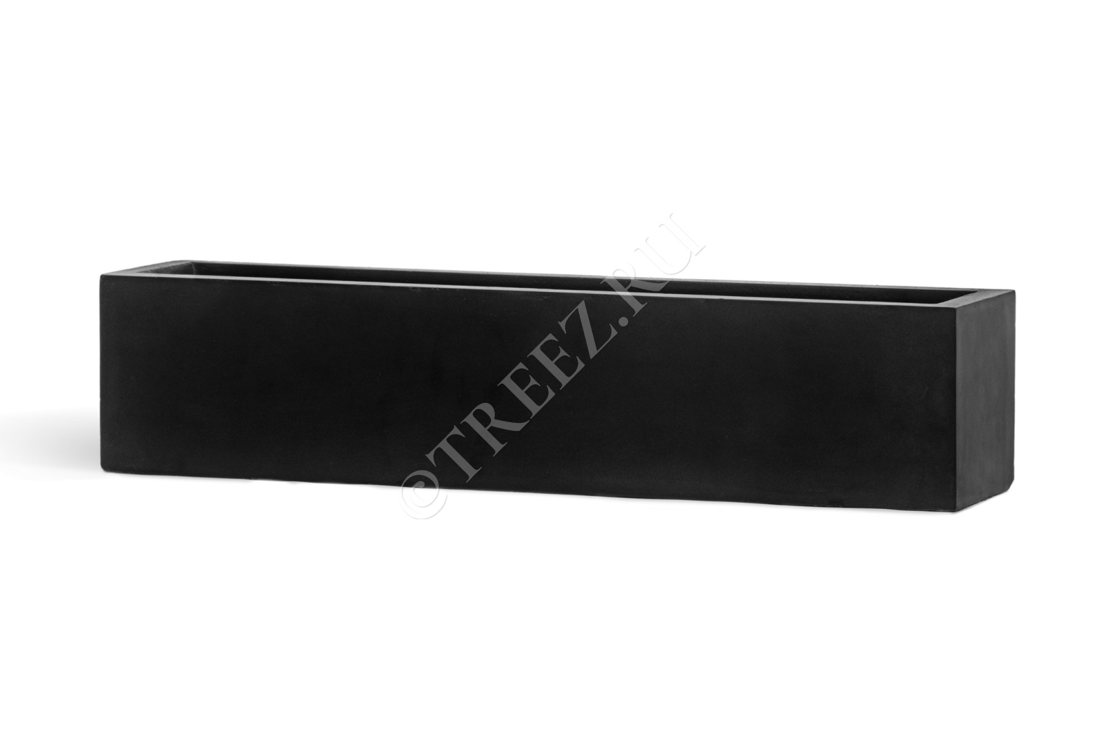 41.1020-0031-BLCK-60 Кашпо  ERGO - серия Just - Узкий низкий прямоугольник - Антрацит Цветочная коллекция  - Вид №4