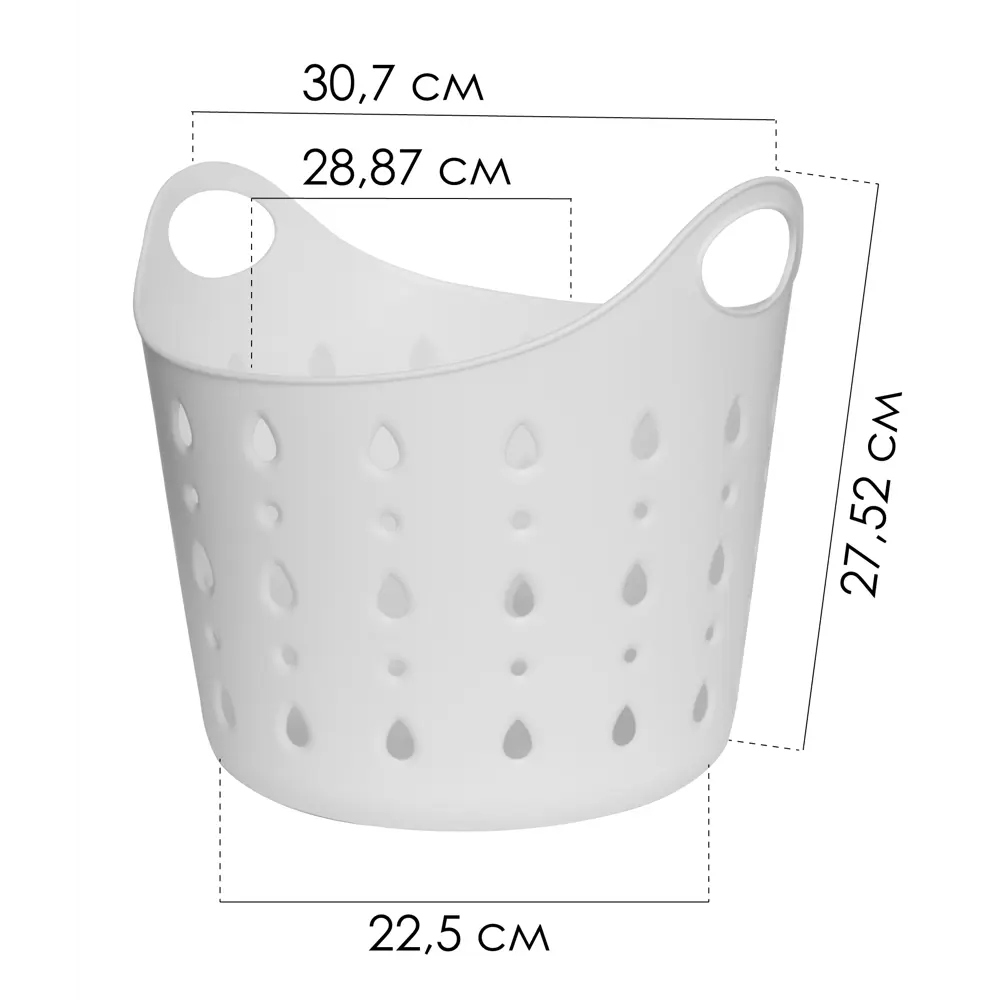 Корзина для белья Berossi CubaLibra ИК 74901000 10 л цвет снежно-белый STLM-2146866 - Вид №7