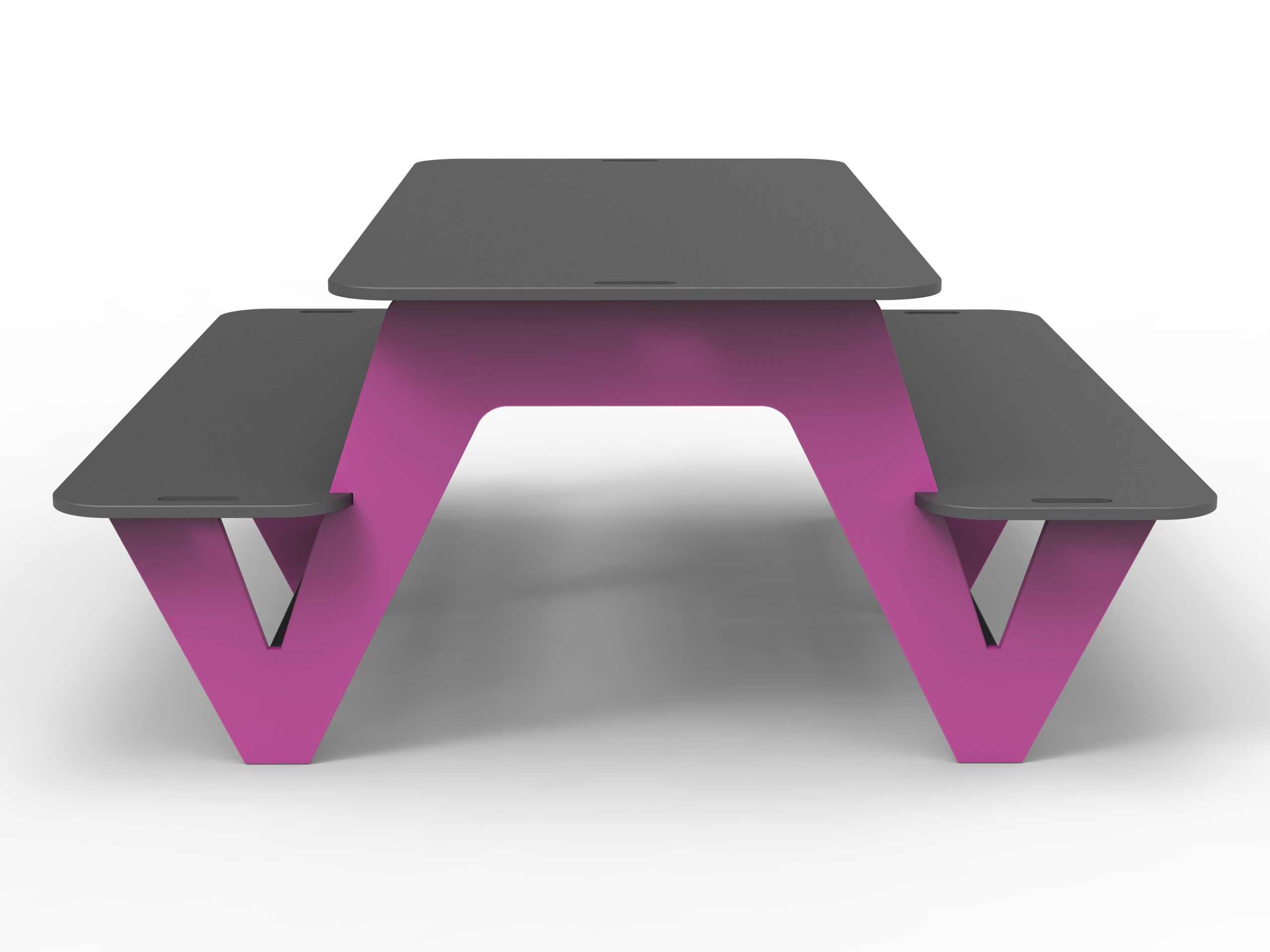 Прямоугольный стол для пикника из полиэтилена со встроенными скамейками Donye Beat ARCH-00034300 - Вид №1