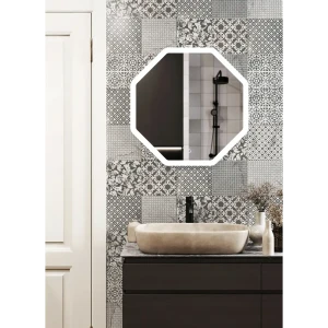 Зеркало для ванной Omega Glass Слим SD55 с подсветкой 65x65 см восьмиугольное