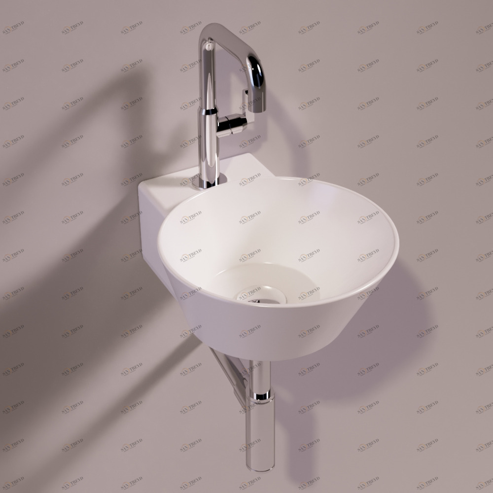 WA05BIANCO Подвесная раковина настенная круглая Simas  белая 